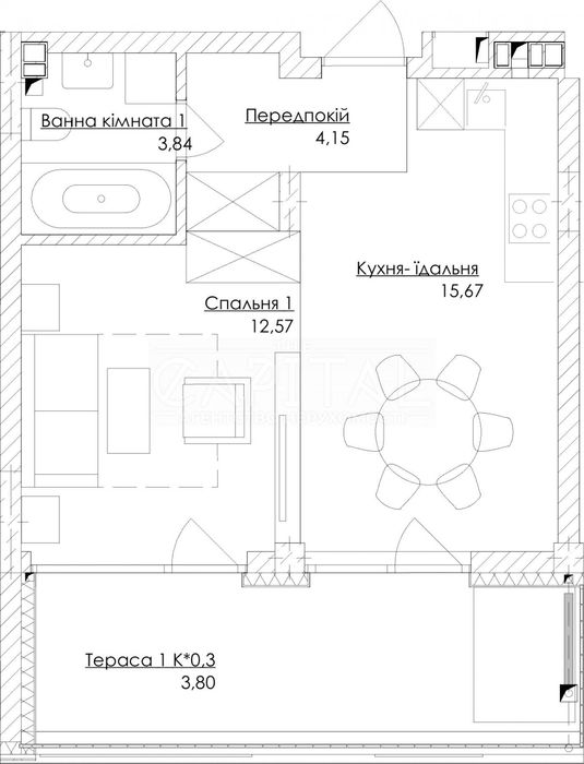 Видова квартира, ЖК Рибальський, Подільський р-н, з терасою