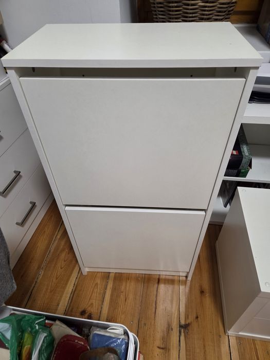 BISSA Szafka na buty, 2 przegrody, biały, 49x28x93 cm ikea
