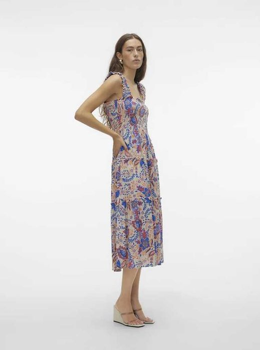 VERO MODA Menny SL Smock Calf — vestido