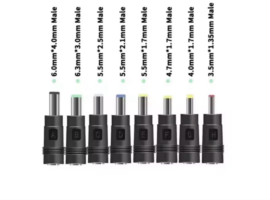 Набір перехідників DC гніздо (мати) 5.5x2.1mm на штекери (тато)