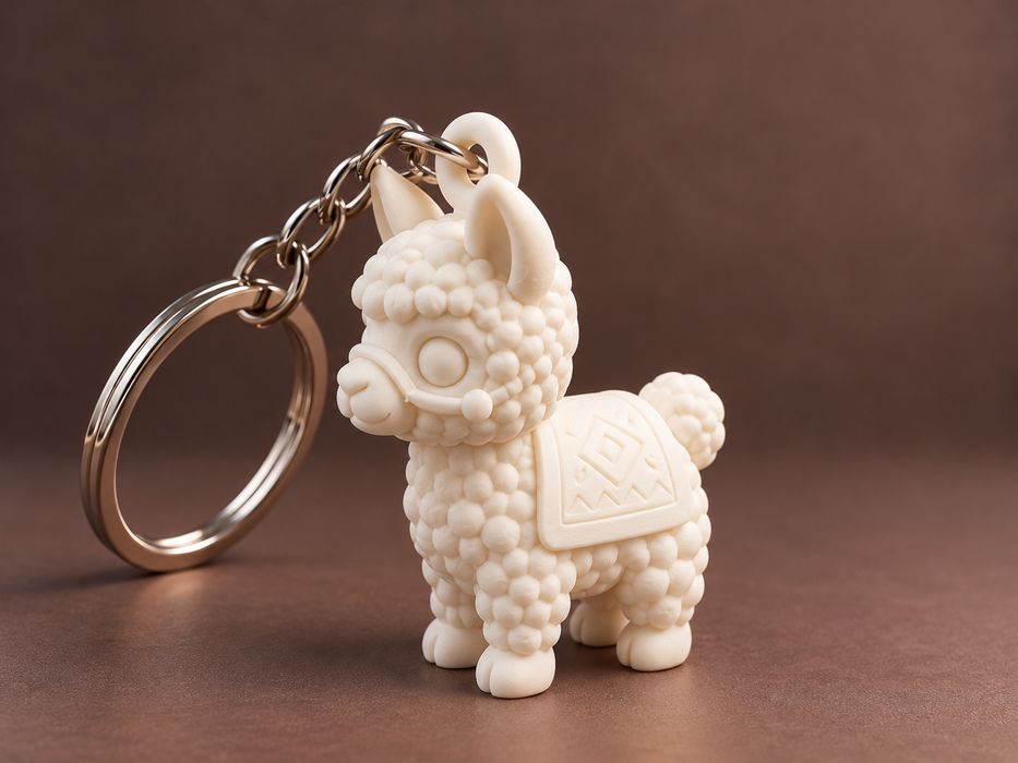 Chaveiro de lhama de pelúcia