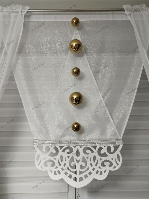 Złote kule girlanda do okna 100 cm