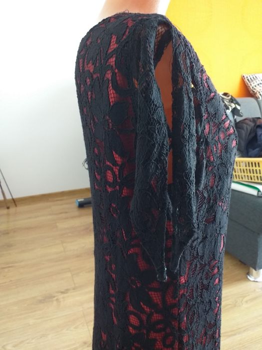 sukienka z tafty i gipiury