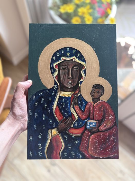 Matka Boska Czestochowska, recznie malowana na desce