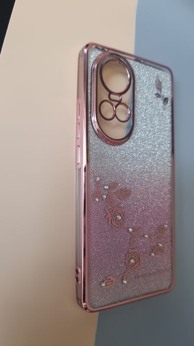 Etui Błyszczące do OPPO Reno 10 / 10 Pro 5G Plecki z Kwiatami case 2w1