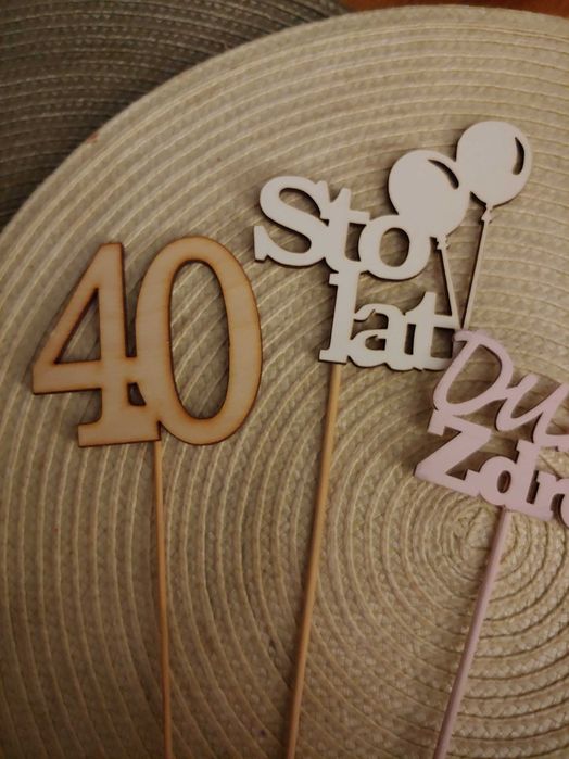 Toppery do bukietów urodziny ozdoby urodzinowe