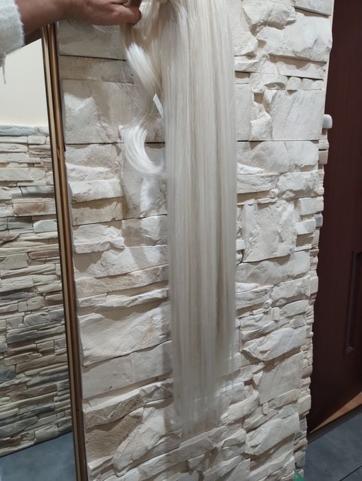 Włosy Kucyk blond  70 cm gęsty