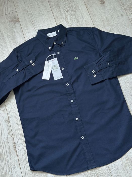 Оригінал Lacoste чоловіча сорочка Oxford 100% бавовна Regular Fit Button-Down синя чорна S L CH1911 Лакост