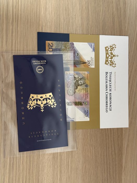 20 zł  Bolesława Chrobrego 6704 + folder, banknot roku 2025