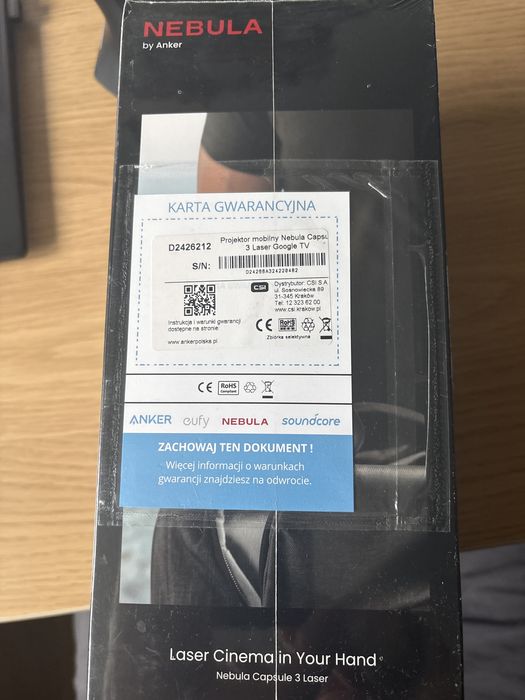 Projektor Anker Nebula Capsule 3 Laser – NOWY, fabrycznie zapakowany