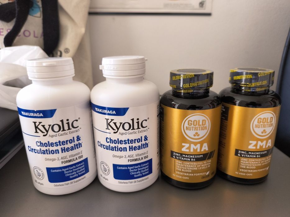 Suplementos novos selados – GoldNutrition ZMA / Kyolic – Cascais