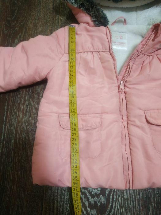 Детская зимняя куртка для девочки 1-2 года полномерная розовая тёплая