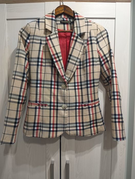 Uplander marynarka damska taliowana w kratę rozm 36