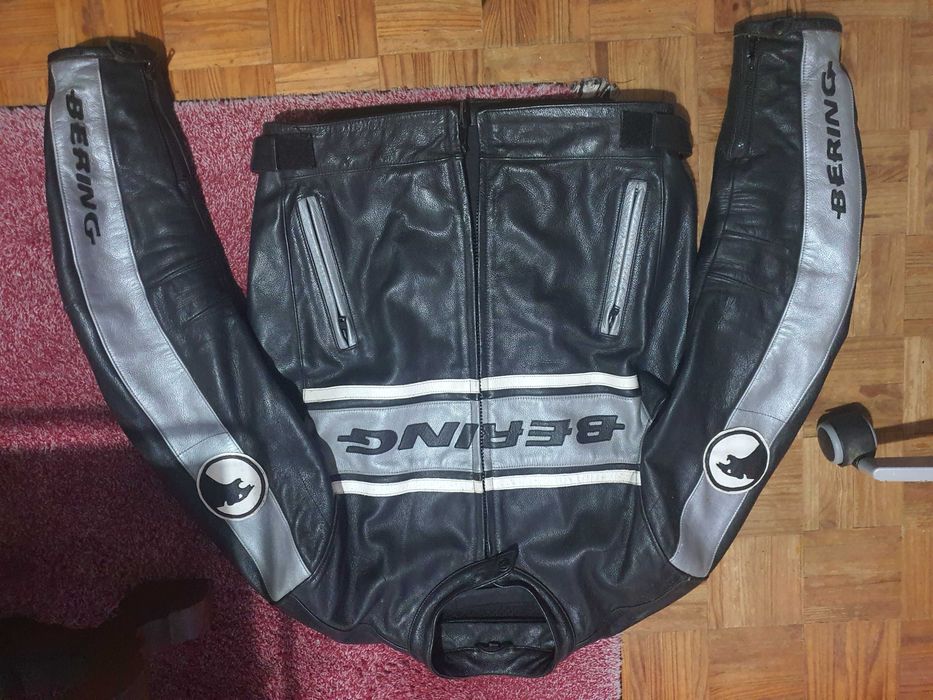 Casaco motard em pele Bering tamanho L