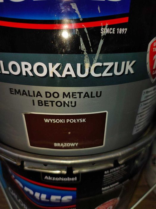 Emalia cholorokauczukowa brązowy 10l Farby wyprzedaż