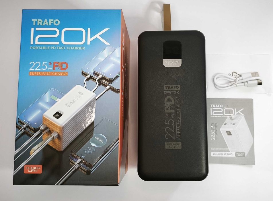 Потужний повербанк 120000 mAh Power Bank POWER WAY TRAFO 120K 22.5W PD