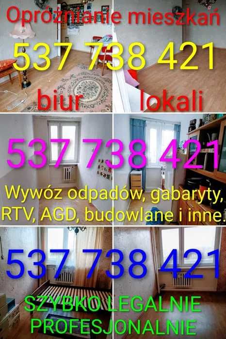 Wywóz odpadów/Opróżnianie mieszkań/Utylizacja/Likwidacja pieca(FPOM)