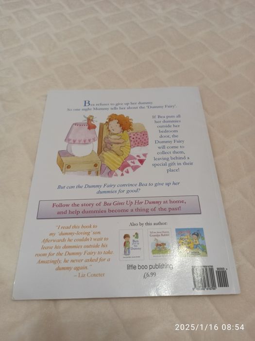 Детская книга на английском языке Bea gives up her Dummy