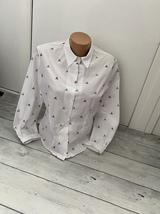 Рубашка h.moser s(36)8 принт мелкий олень