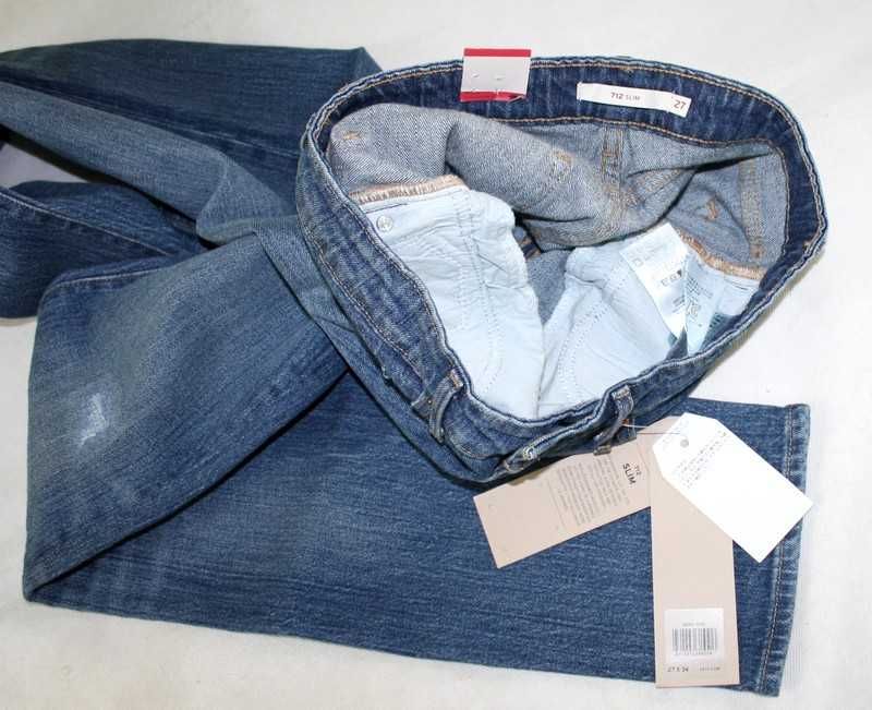 Nowe damskie jeansy Levi's 712 - Slim Mid Rise oryg. Levisy - W27/L34