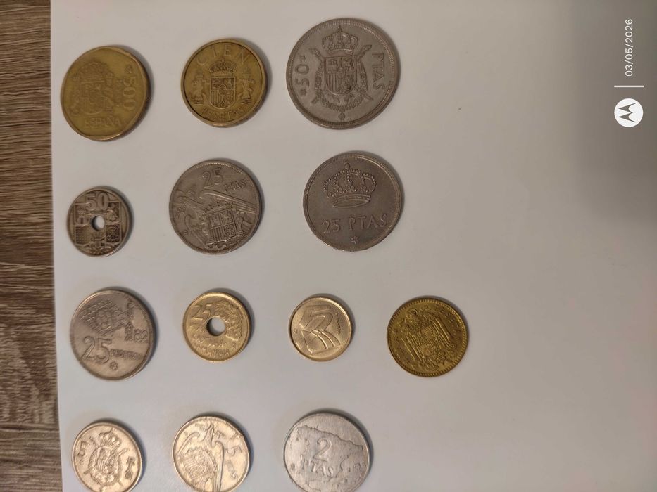 Lote Moedas Espanha Varios Valores em Pesetas