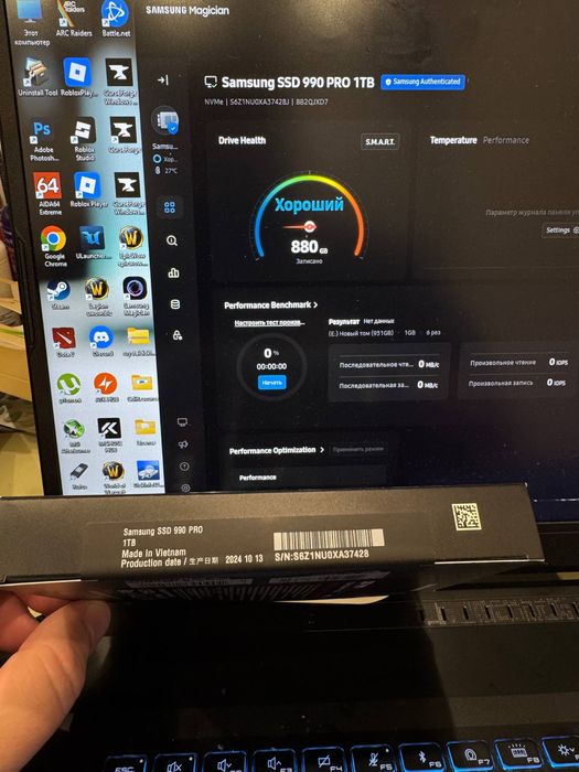 Накопичувач  SSD 1 TB Samsung 990 PRO PCle 4.0 x4 (MZ-V9P1TOBW)