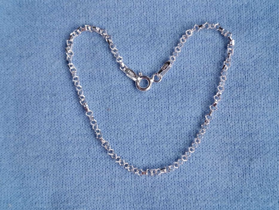 Srebrna bransoletka 18 cm Srebro 925 Splot kwadraty