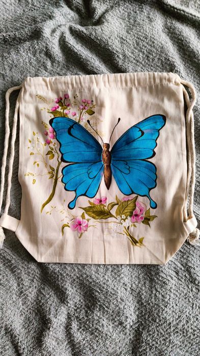 Worek ,plecak ręcznie malowany