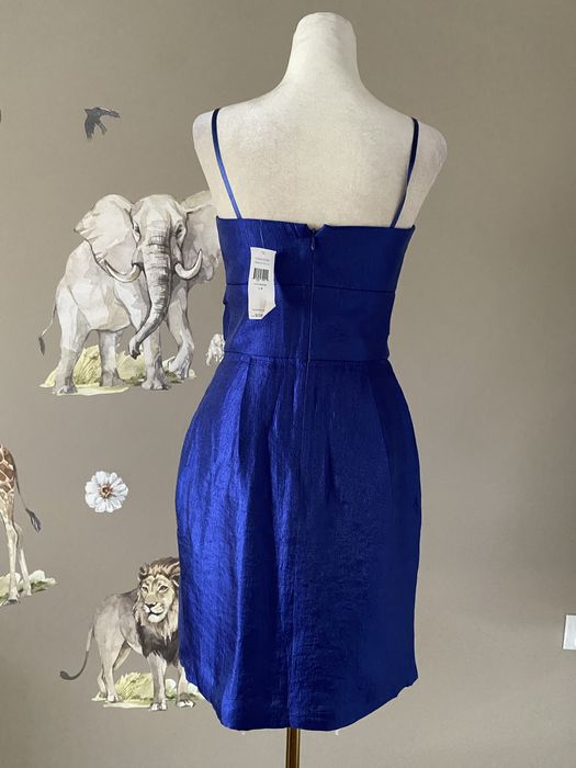 Szafirowa sukienka wieczorowa imprezowa koktajlowa nowa premium