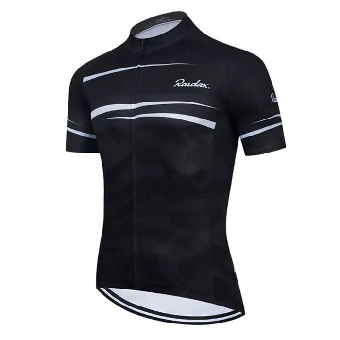 Męska koszulka kolarska/rowerowa czarna z krótkim rękawem