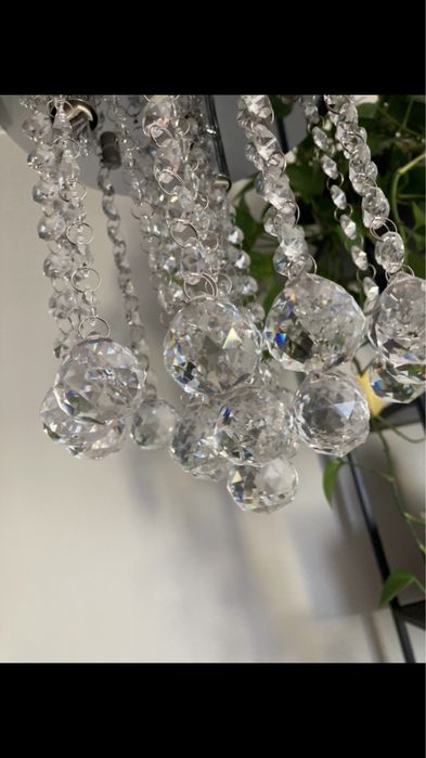 Dwa żyrandole lampy szkło kryształki glamour Ozcan
