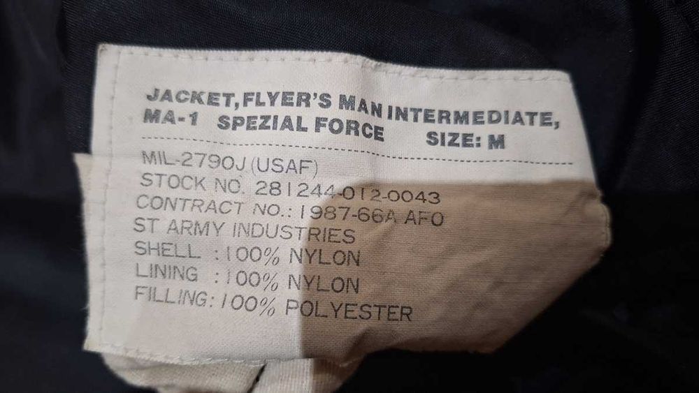 Kurtka ALPHA Flyers Jacket MIL-2790J USAF MA-1 Speial Force ST Army