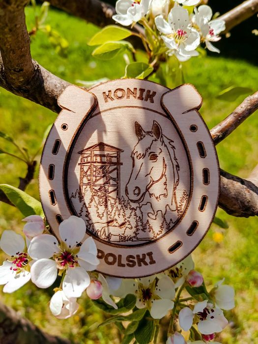 Drewniany magnes 3D - Roztocze Konik Polski