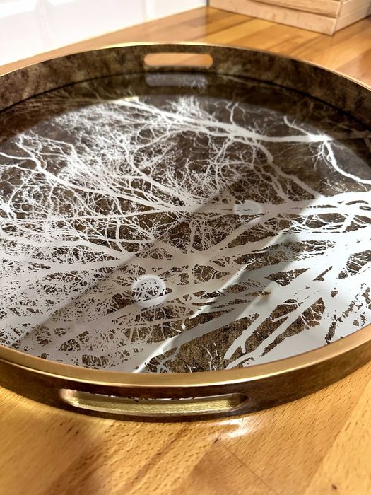 Tabuleiro / bandeja decorativa redonda 45 cm