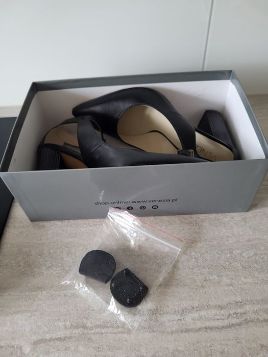Venezia sandaly, buty damskie, czarne NOWE 39