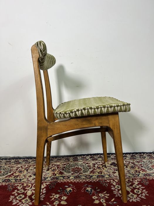 Krzesło PRL R T Hałas 200-190 grzybek z kpl. Violetta vintage buk mat