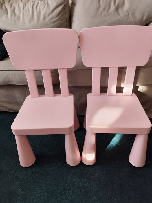 Krzesełka mammut Ikea dla dzieci jasny róż