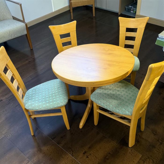 Stół okrągły rozkładany + 4 krzesła z Niemiec DOWÓZ DO DOMU