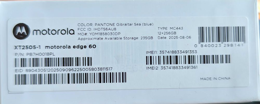 Продам телефон Motorola Edge 60 12/265