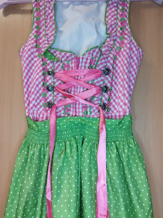 Śliczna sukienka bawarska, drindl , folk, octoberfest