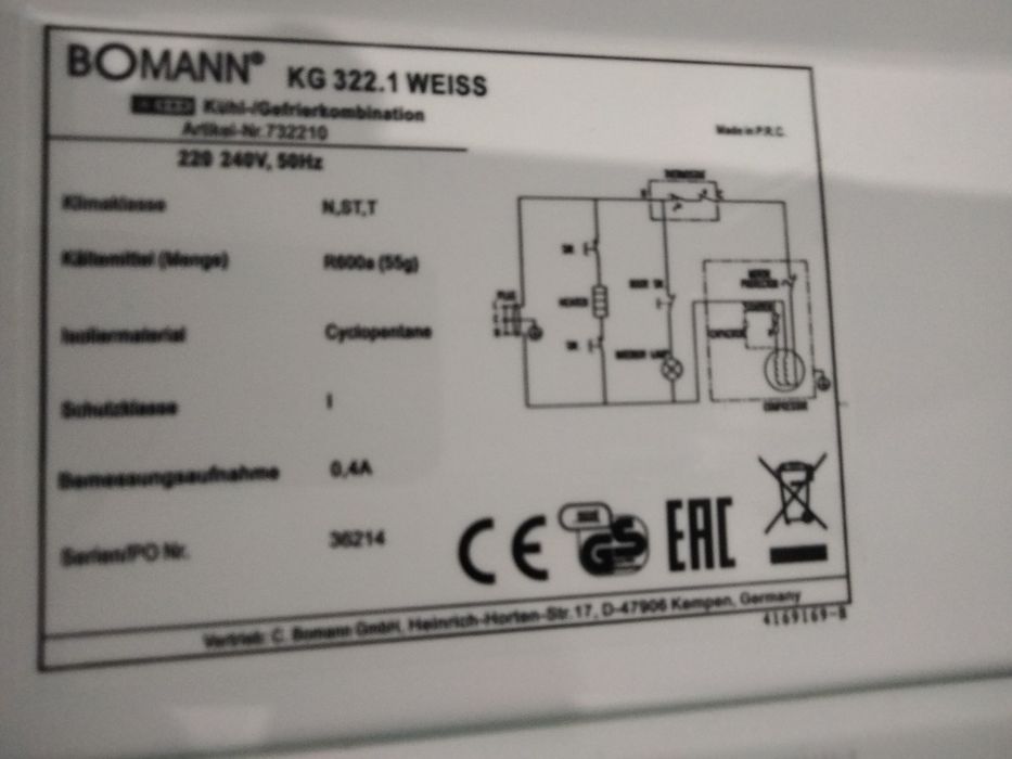 Lodówka bomann 2 letnia