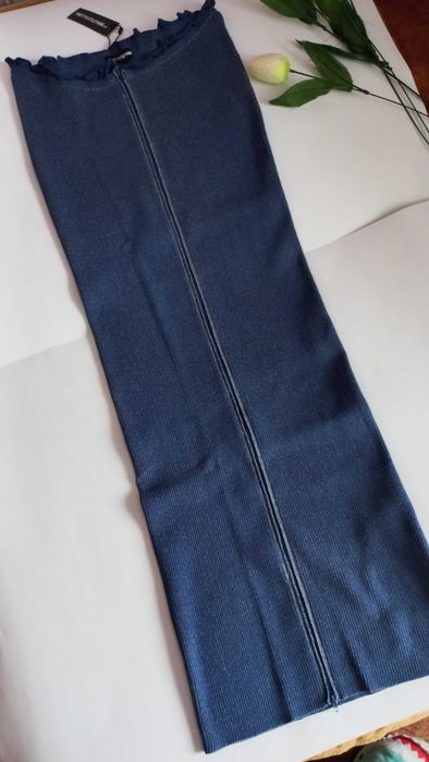 Довга спідниця вагітним  олівець футляр синя 46 48 розмір