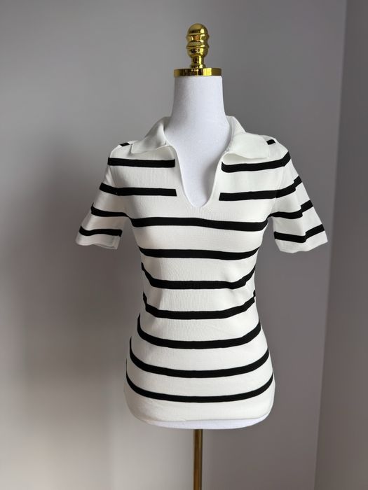 Koszulka z kolnierzykiem w paski