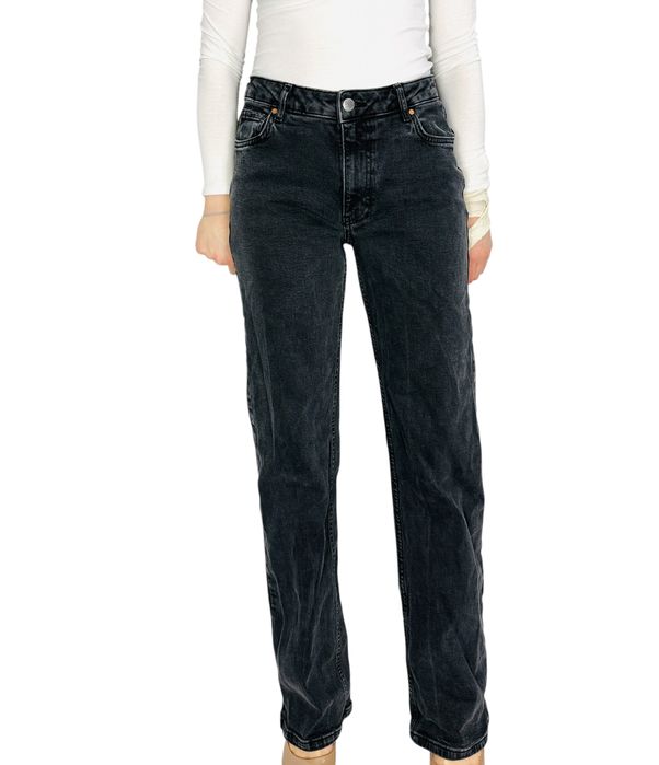 Szare jeansy z podwyższonym stanem S 36