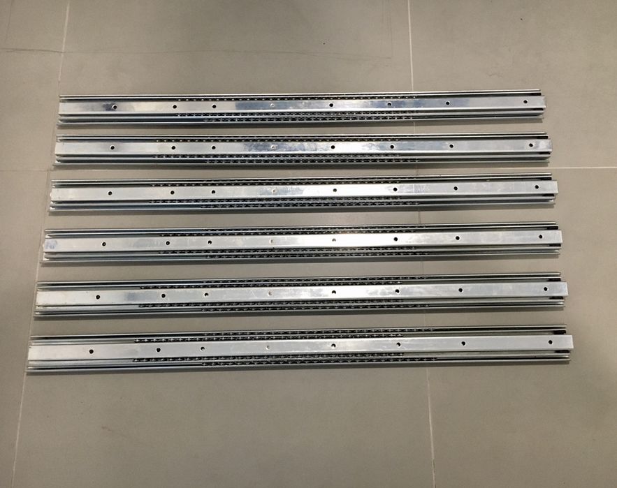 6 corrediças de esferas grandes 800mm - 1600mm Novas