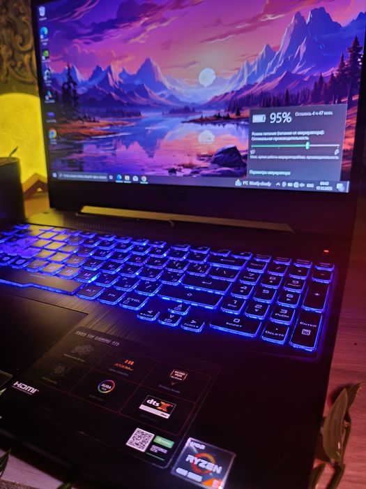 Игровой ноутбук Asus TUF 144Hz/ GTX1650/Ryzen5 4.0Ghz/16Gb/256ssd+1Tb