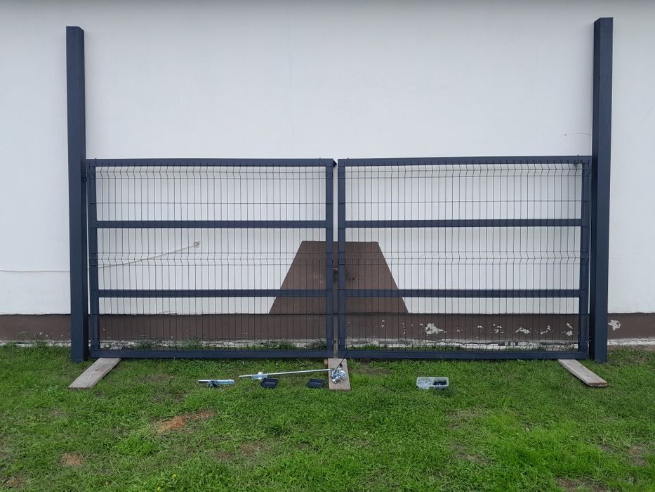 Brama Wjazdowa 4m 2x2m Wysokość 162cm GRAFIT  profil 60x40 Słupki 100x100x3mm Kompletny Zestaw do Montażu