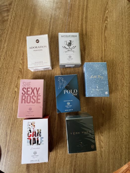 Recebi todos estes perfumes de presente e quero vendê-los por 130€ cada.  Posso fazer um bom preço.