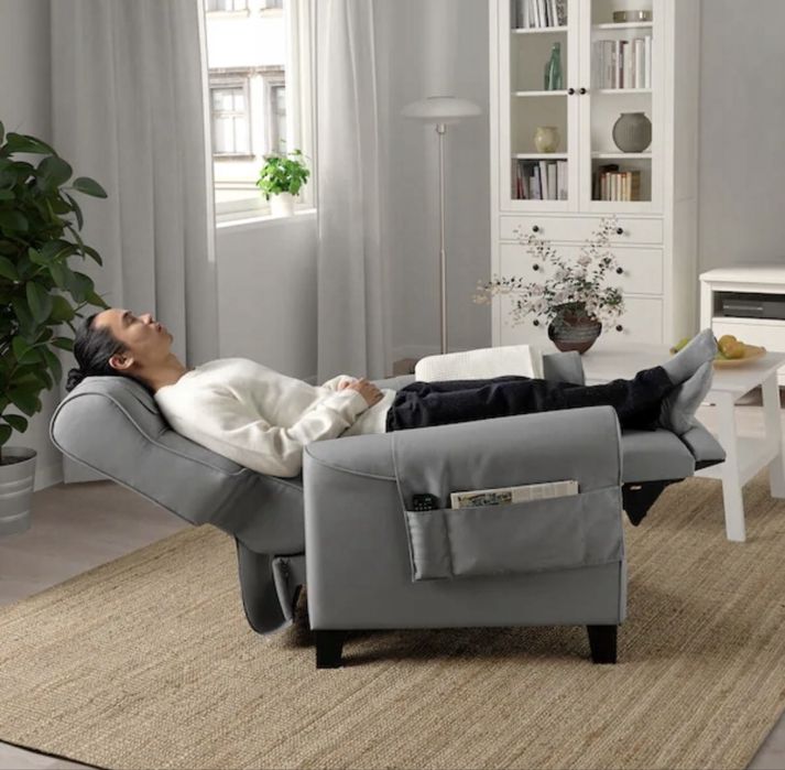 Fotel rozkładany Muren Ikea szary cudo super wygodny