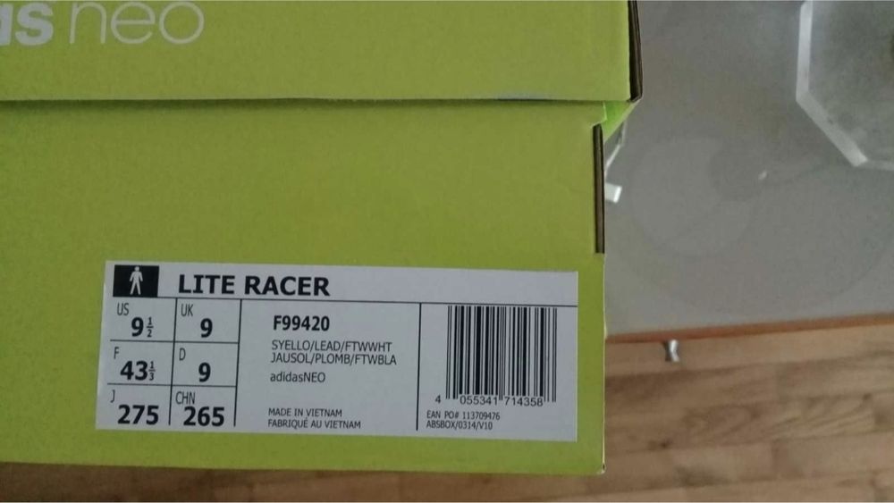 Sapatilhas Adidas NEO Lite Racer – NOVAS com Etiqueta e Caixa (Tam. 43 1/3)